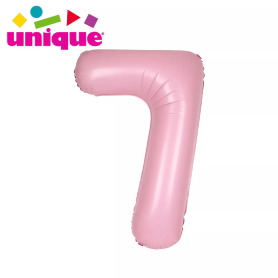 Unique Foil Balloon Matte Pink 34" Number 7