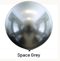 Kalisan Mirror Space Grey 24" Latex Balloons 2pk