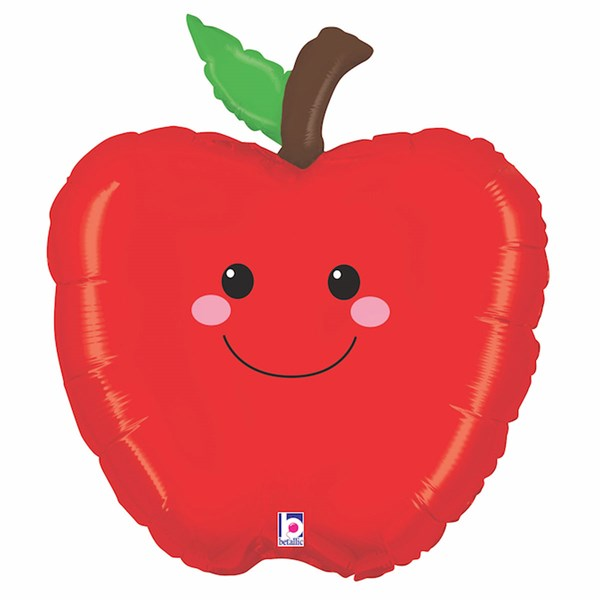 Smiling Apple 26" Foil Balloon