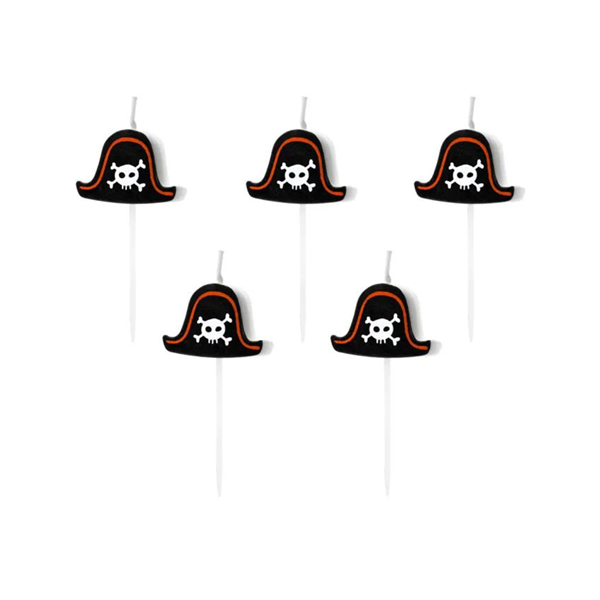 PartyDeco 5 Pack Party Candle Pirate