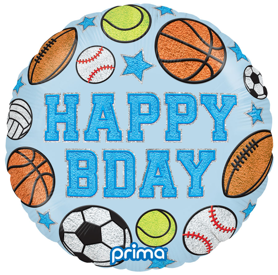 Foil Balloon 18" Round Birthday Boy Patches