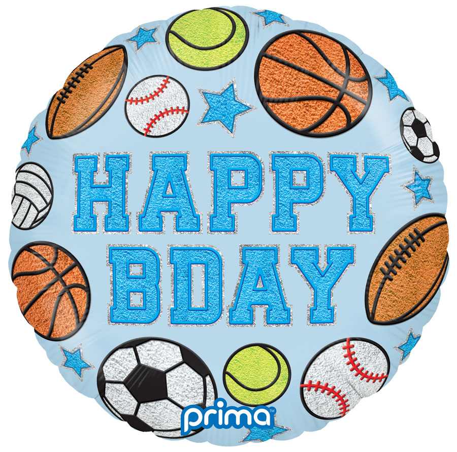 Foil Balloon 18" Round Birthday Boy Patches