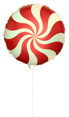 Flexmetal Candy Swirl Red 9" Foil Balloon