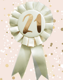 Rose Gold 21st Birthday Rosette Badge