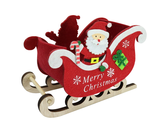 Uncle Bills Felt Bucket Santa Sleigh