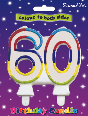 Simon Elvin Party Candle Age 60 Glitter