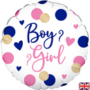 Gender Reveal Pink And Navy 18" Foil Balloon