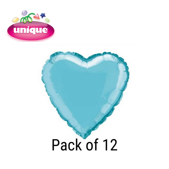 Unique 12 Pack Foil Balloon Baby Blue Heart 18