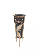 David Fischoff Grave Vase Wife keepsake, 36cm tall, with intricate design, used as a memorial or remembrance keepsake.
