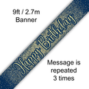 Oaktree Banner Happy Birthday Gold & Navy 9ft