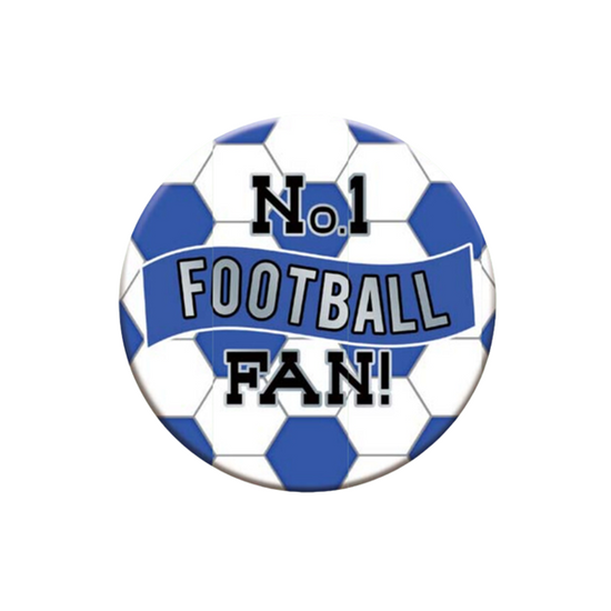 No.1 Football Fan 15cm Blue And White Badge