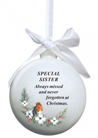 David Fischoff Memorial Glass Bauble Sister 8cm