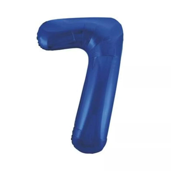 Unique Foil Balloon Blue Glitz 34" Number 7
