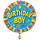 Unique Birthday Boy 18-inch foil balloon featuring a colorful design for celebrating an 18th birthday