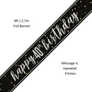 Unique Banner Black Glitz Age 40 9ft