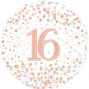 16th Birthday Sparkling Fizz White 18" Foil Balloon