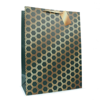 Tiger Feet Gift Bag Black/Gold Geo Extra Large 6pk