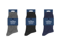 Gem Imports 12 Pack Ribbed Thermal Socks Men's