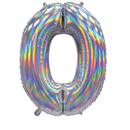 Sensations Foil Balloon Silver 30" Number 0