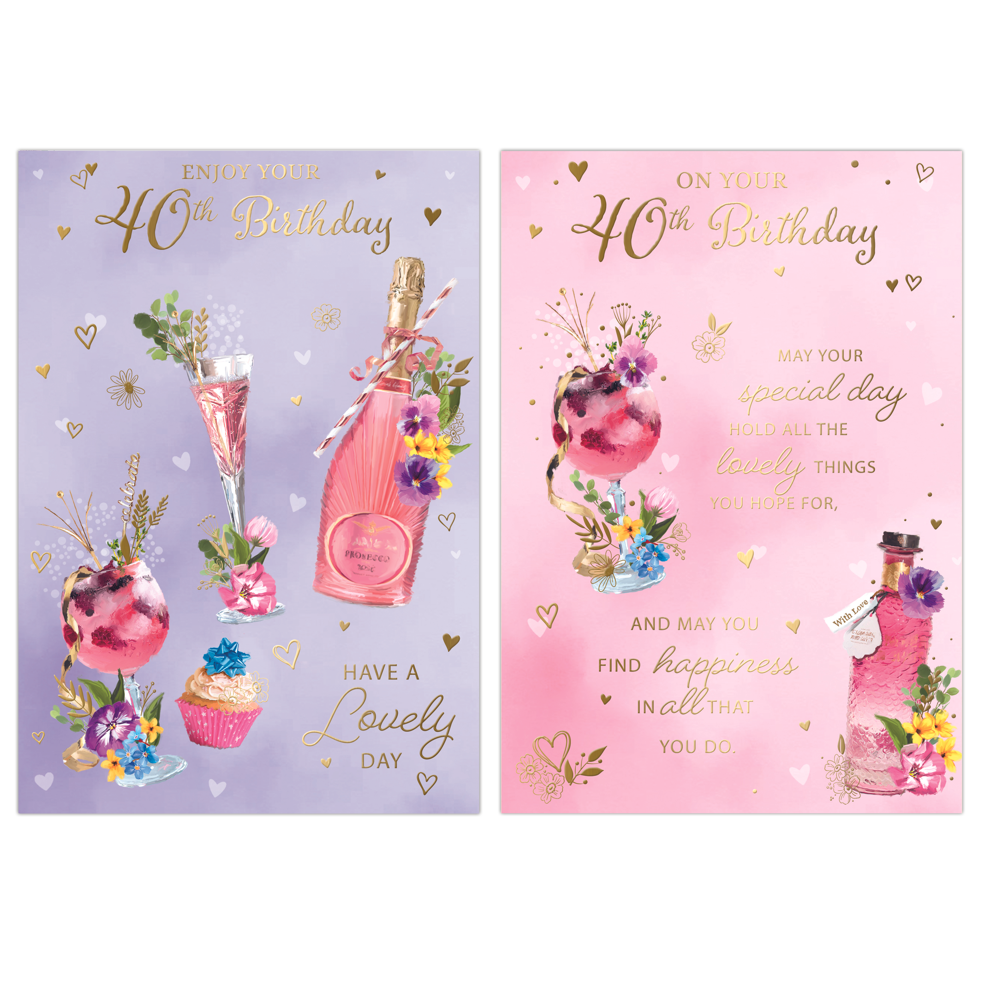 Poppyhill 12 Pack Cards C50 Birthday Age 40