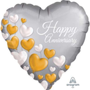 Anagram Anniversary Platinum Hearts 18" Foil