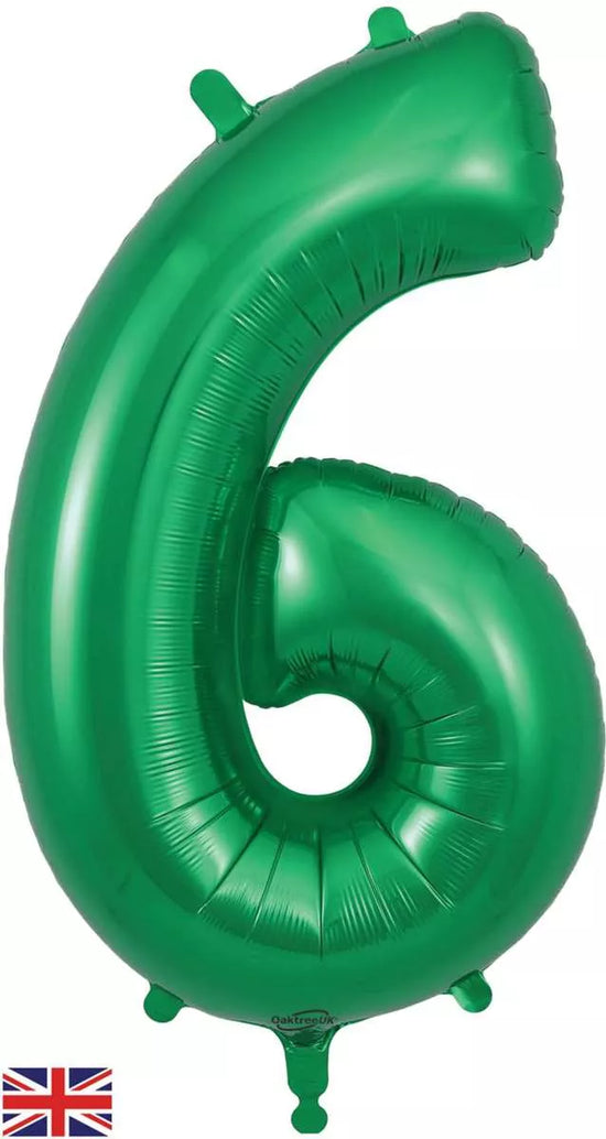 Oaktree Foil Balloon Green 34" Number 6
