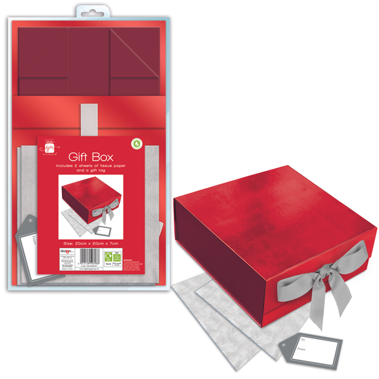 IG Design Group Gift Box Flat Pack Small 7x20x20cm
