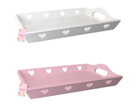 Mother's Day Heart Design Wooden Tray 2pk