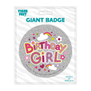 Big Badges Birthday Girl 6pk