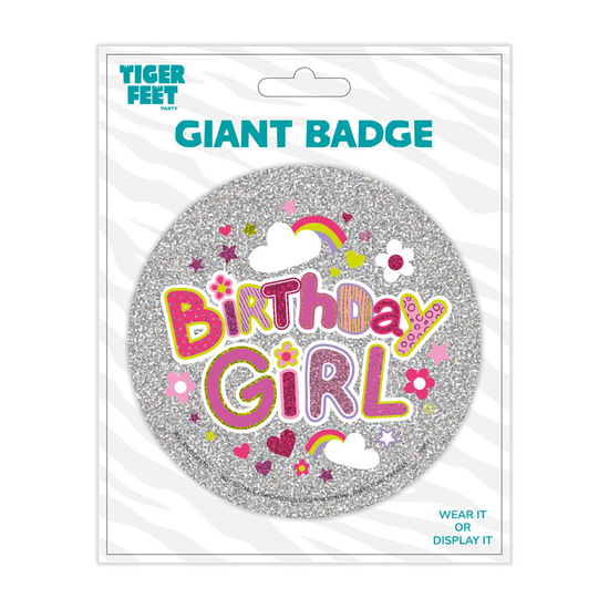 Big Badges Birthday Girl 6pk