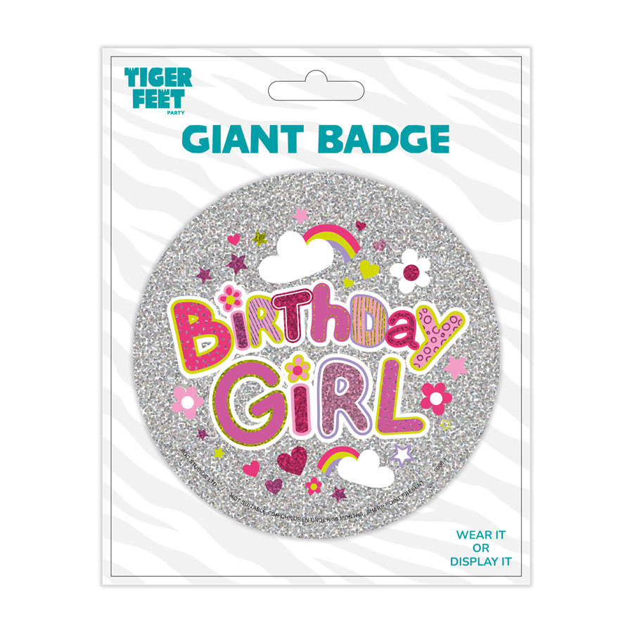 Big Badges Birthday Girl 6pk