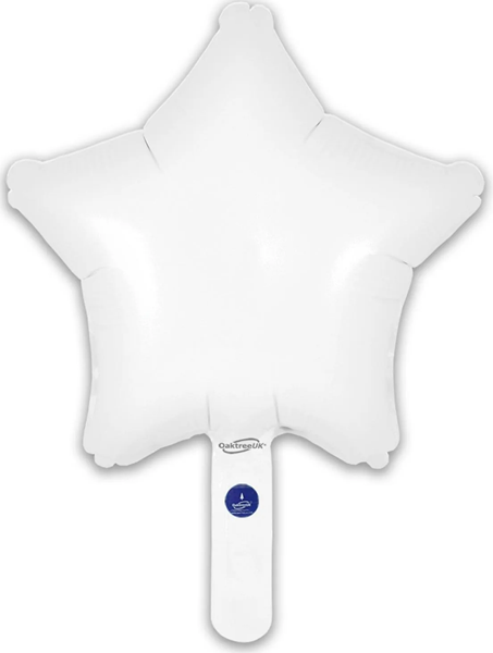 Oaktree Matt White Star 9" Foil Balloon (Loose)