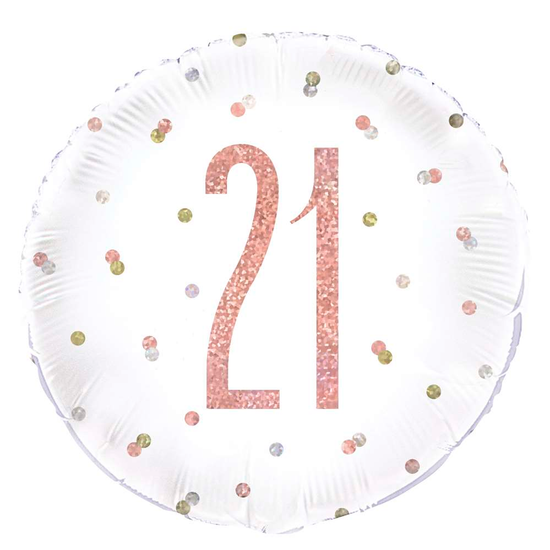 Unique Foil Balloon Rose Gold Glitz Age 21 18"