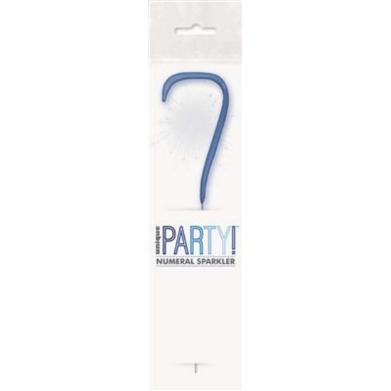 Unique Party Candle Sparkler Number 7 Blue 7