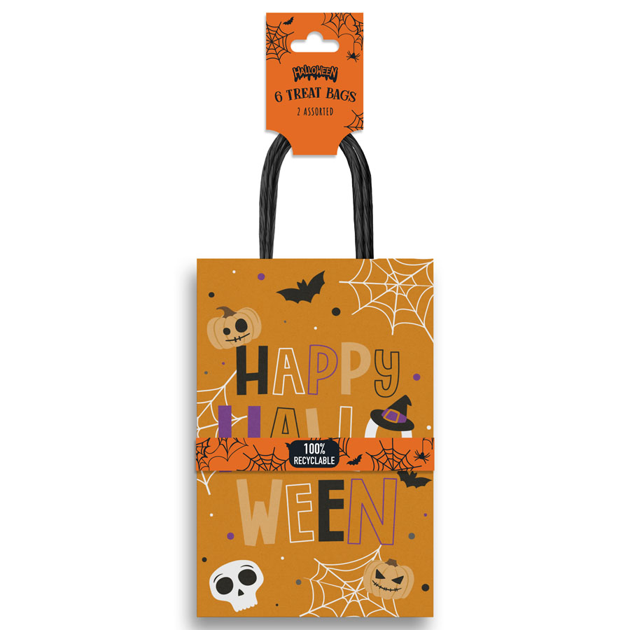 Eurowrap 6 Pack Treat Bags Paper Halloween 14x22cm