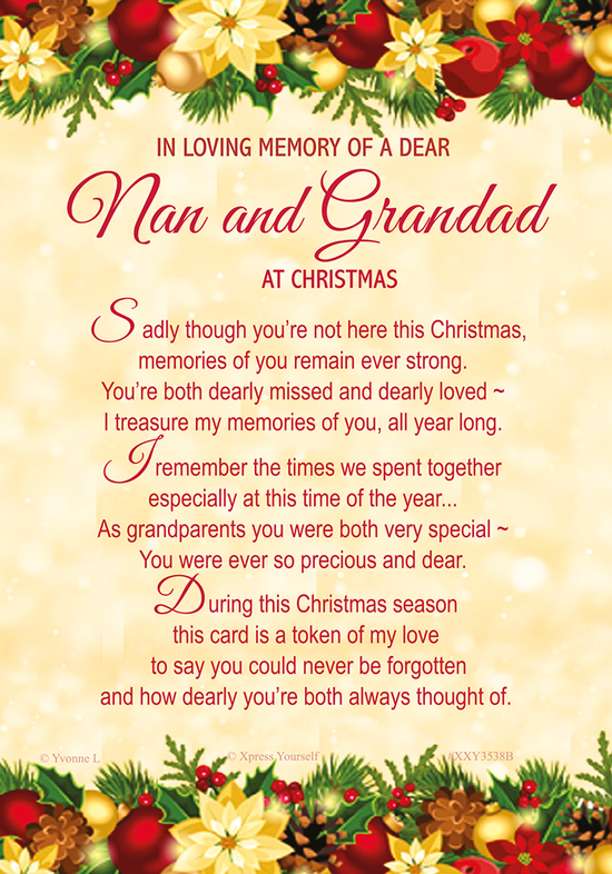 Xpress Yourself Memorial Christmas Nan/Grandad 6pk