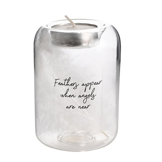 Tea Light Holder Feathers 98x68x66mm