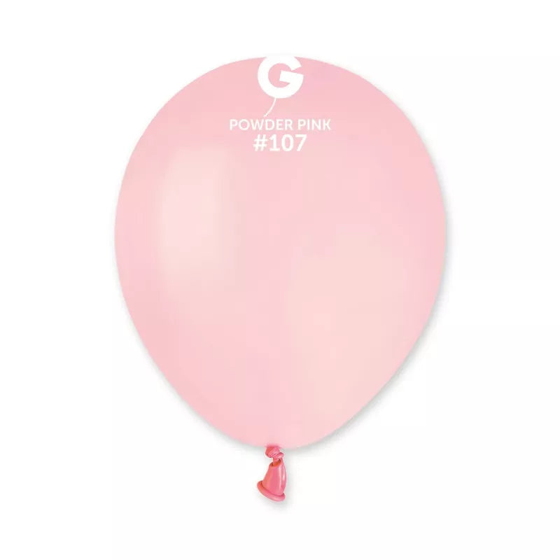 Pink Gemar 5-inch latex decorator balloons, 50-pack, suitable for party decorations and celebrations.