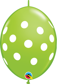 Qualatex Polka Dots Lime Green 12" Latex 50pk
