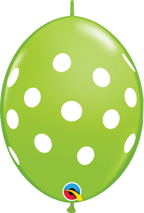 Qualatex Polka Dots Lime Green 12" Latex 50pk