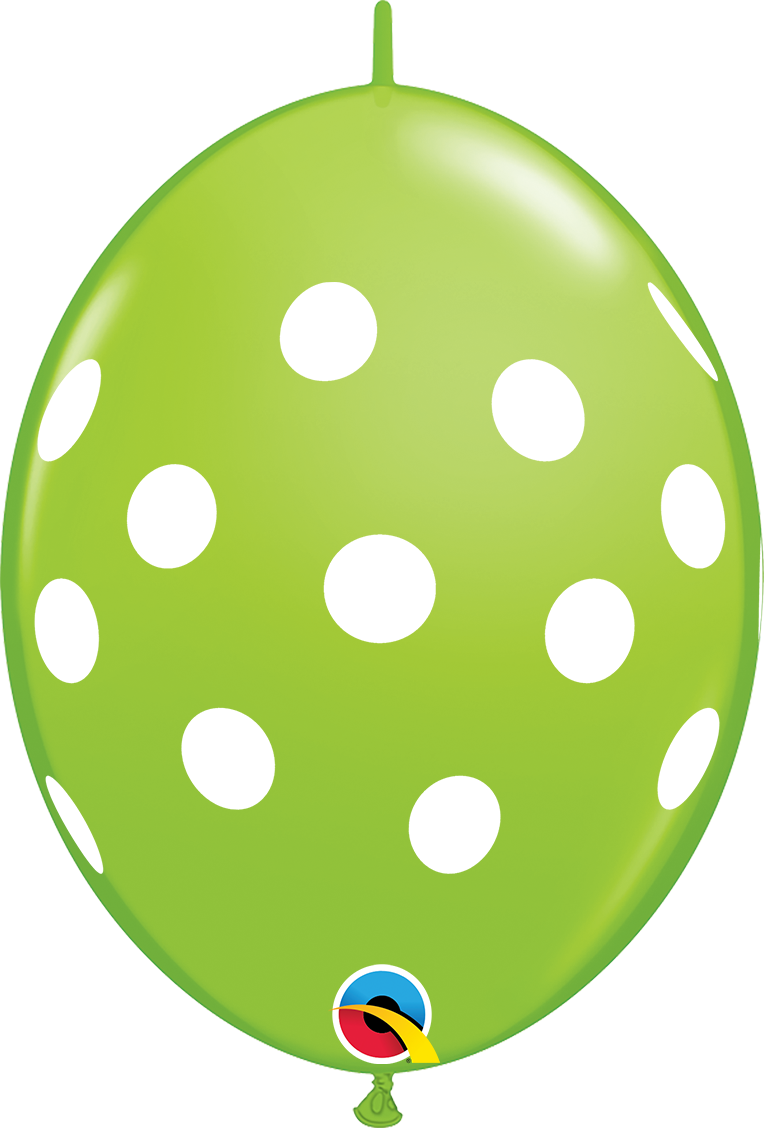 Qualatex Polka Dots Lime Green 12" Latex 50pk