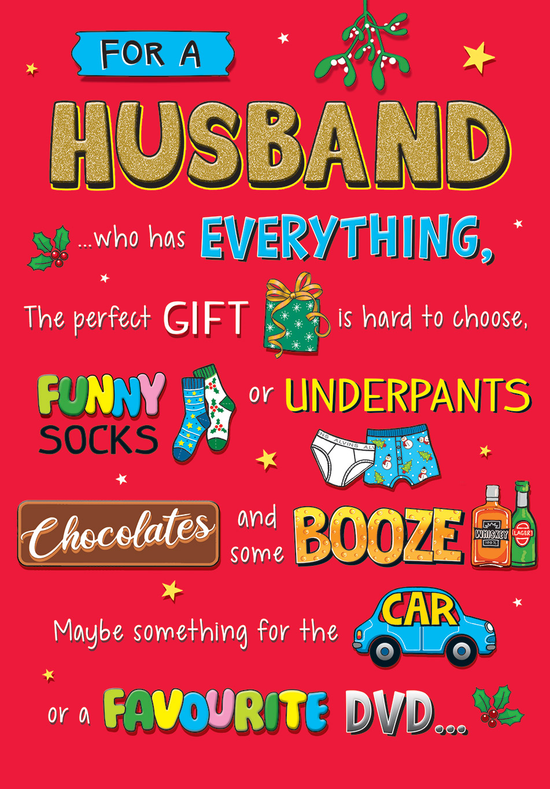 Regal 6 Pack C75 Cards Christmas Husband
