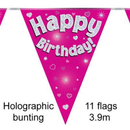 Oaktree Bunting Happy Birthday Pink 3.9M