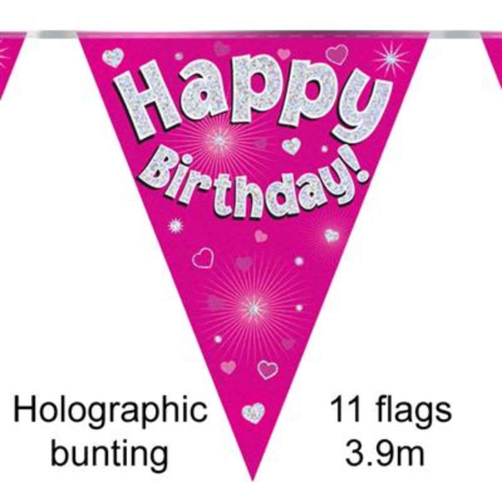 Oaktree Bunting Happy Birthday Pink 3.9M