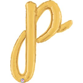 Grabo Foil Balloon Gold Script 14" Letter P
