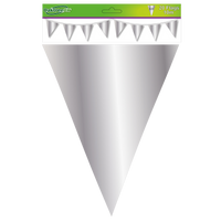 Flag Bunting Metallic Silver 10M (20 Flags)