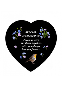 Memorial Slate Heart Mum & Dad 20cm