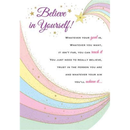 Set of six Regal Believe In Yourself traditional greeting cards featuring inspirational designs for everyday encouragement.