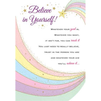 Set of six Regal Believe In Yourself traditional greeting cards featuring inspirational designs for everyday encouragement.