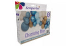 Sempertex Charming Blue Latex Garland Kit, 3 meters, flexible decorative latex garland with blue balloons and embellishments.